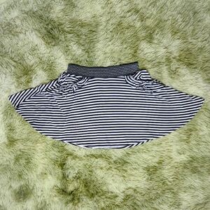living doll - black / white striped skirt with polka dot waistband and pockets